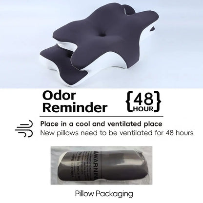 Double-Sided Contoured Neck Pillow, Supportive Memory Foam with Cooling Cover, Zoned Design, and Extra-Large Armrest for Side, Stomach, and Back Sleepers #GLOBAL PICKS