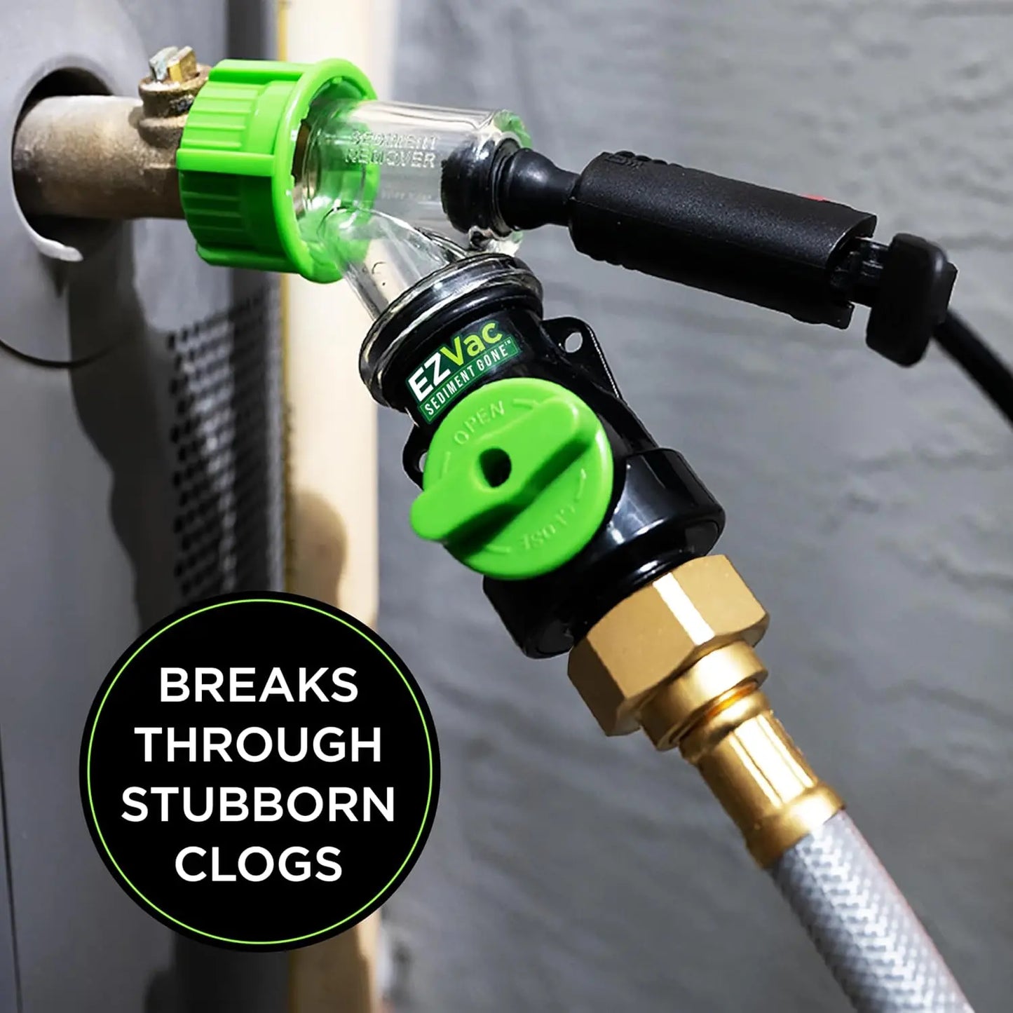 Sediment Removal Water Heater Cleaning Tool - Hand Powered Flushing Aid Small DIY Flush Kit for Gas & Electric Heaters, Heating Efficiency Boost, Garden Hose Compatibility, Small Kit
