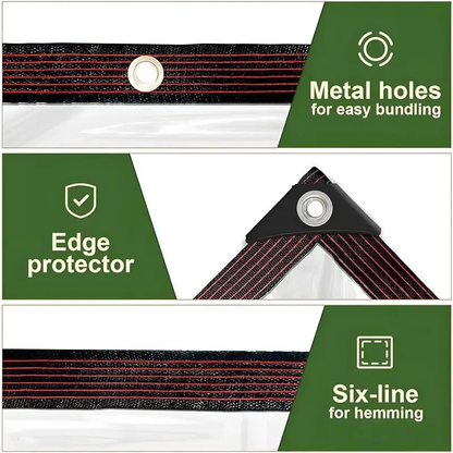 7*10FT PE Heavy-Duty Waterproof Clear Tarps with Grommets - Durable Transparent Outdoor Cover for Camping, Patios, Garden Plants