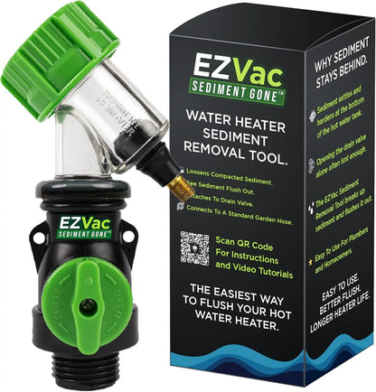 Sediment Removal Water Heater Cleaning Tool - Hand Powered Flushing Aid Small DIY Flush Kit for Gas & Electric Heaters, Heating Efficiency Boost, Garden Hose Compatibility, Small Kit